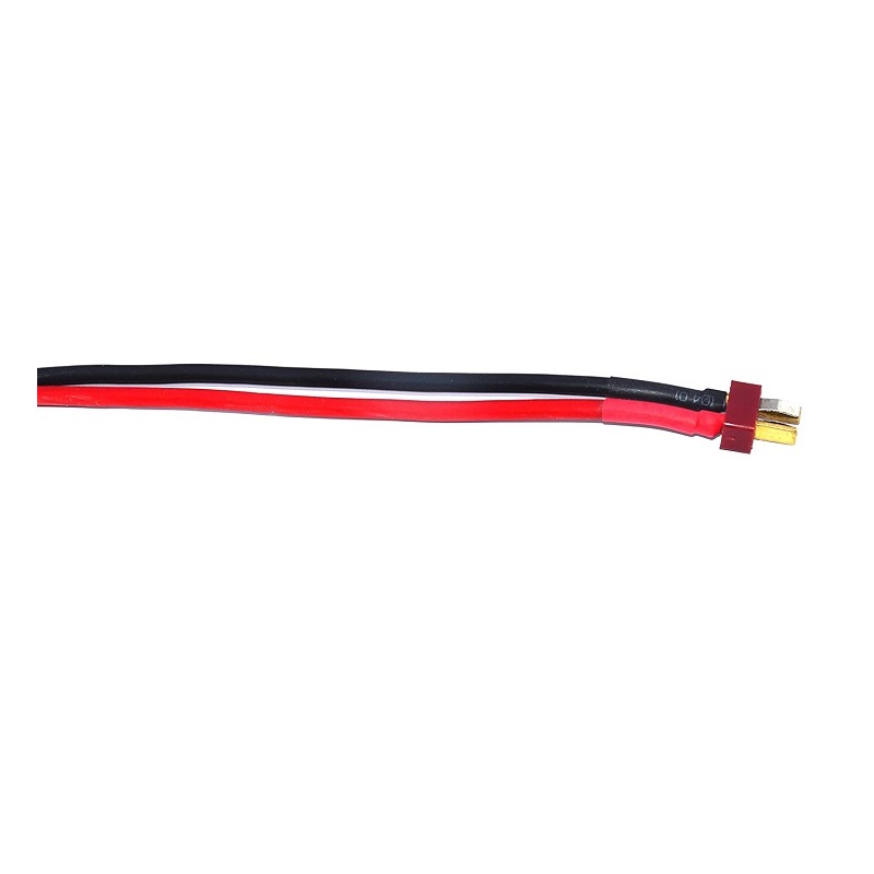 SafeConnect-Nylon-T-connector-Male-Pigtail-with-14AWG-Silicon-Wire-10cm_Battery-Harness_38233_1