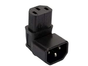 C14 to C13 Right Angle AC Adapter Downward Bend