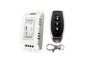 12V DC Wireless Motor Control Switch with 433MHz Keychain Remote with Forward, Reverse and Stop button