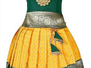 New south Indian traditional pattu pavadai Tapeta Silk Lehenga choli for girls dress
