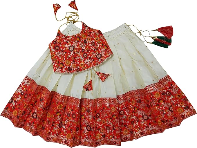 Pattu Pavadai Lehenga Choli-AditiPbGreen- Shop Now!